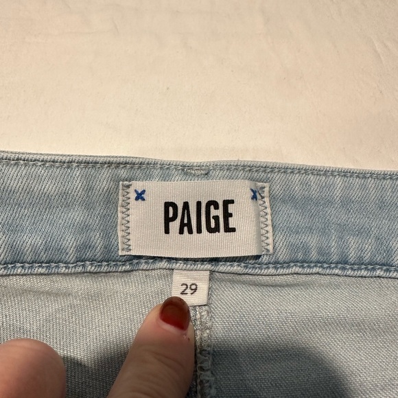 Paige Cindy Crop High Rise Straight Leg Jeans Women’s Size 29 Light Wash - Picture 3 of 7